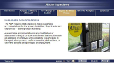 ADA for Supervisors - Online Training Course